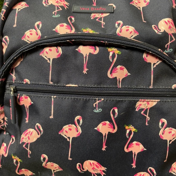 Vera Bradley Flamingo Fiesta Lighten Up Compact Mini Backpack Pink / Black NEW - Picture 7 of 11